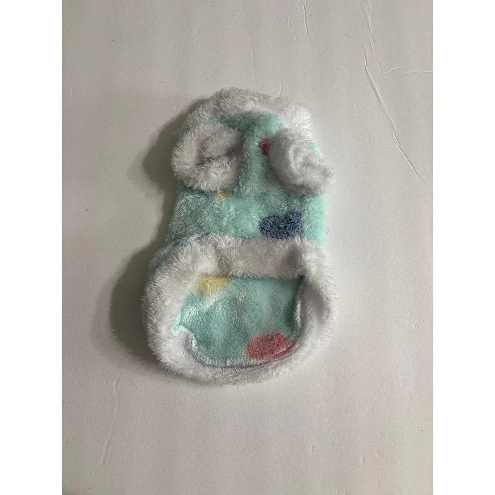 Dog Blue Fuzzy Heart Shirt (XXS) Tea Cup Size